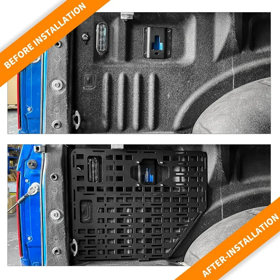 Side Bed Molle Panel Rack System Cargo Storage Organizer for 20152022  F150 Trucks 2pcs Black Durable Tactical Storage Sol