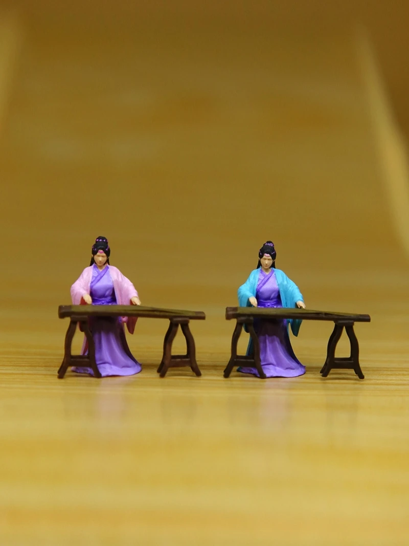 

Guzheng Performance Ancient Beauty, Tea Pet Bonsai, National Style, Micro Landscape Figure Decoration, 1: 64 Ratio 2.3 cm