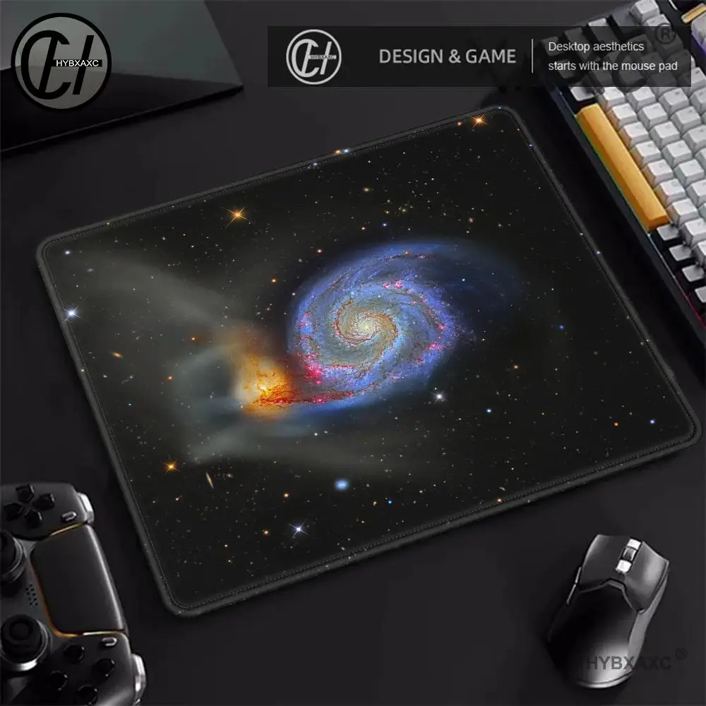 

Cosmic starry sky small Mouse Pad Desk Mat with Stitched Edge Rubber anti-slip base pc accessories Gaming mat mouse pads