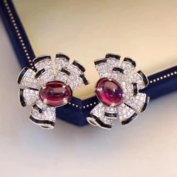 Flower Earring for Women Fine Jewelry 925sterling Silver Stud Free Shipping