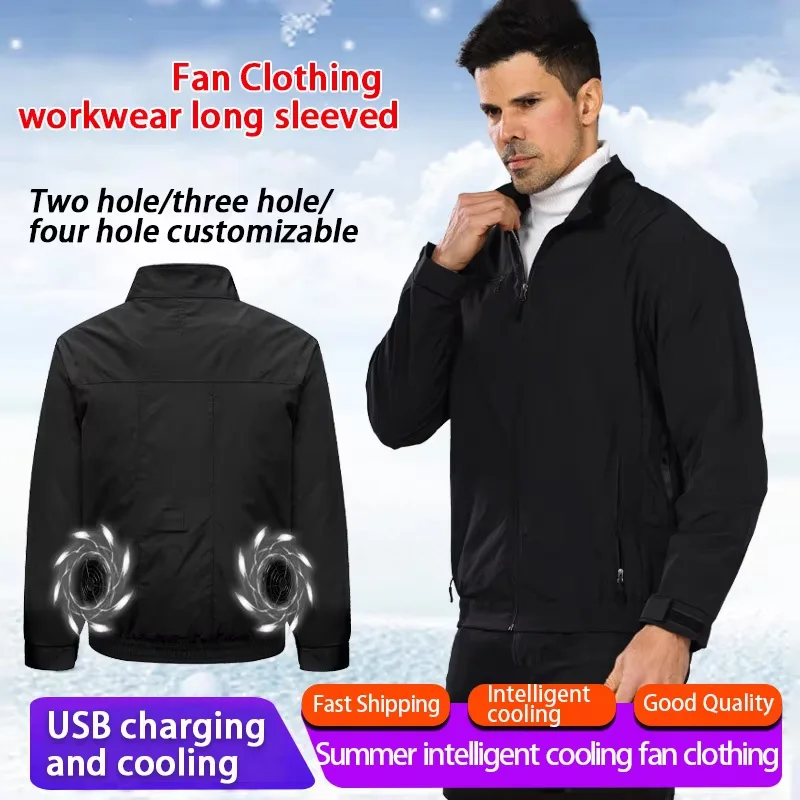 Veste d'été intelligente climatisée pour hommes, vêtements de travail, uniforme de ventilateur, vêtements de prévention des coups de chaleur en plein air, vêtements de Protection du travail