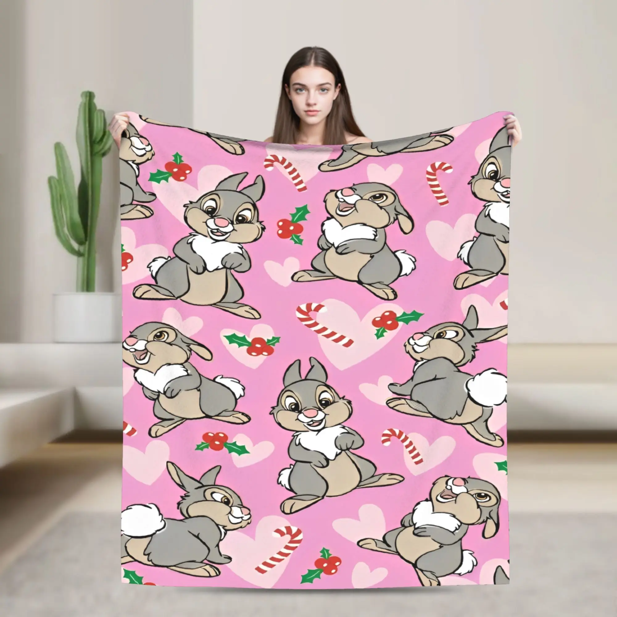 

Thumper Bambi Wool Blanket Cartoon Xmas Vintage Throw Blankets for Home Hotel Sofa 200x150cm Bedspreads