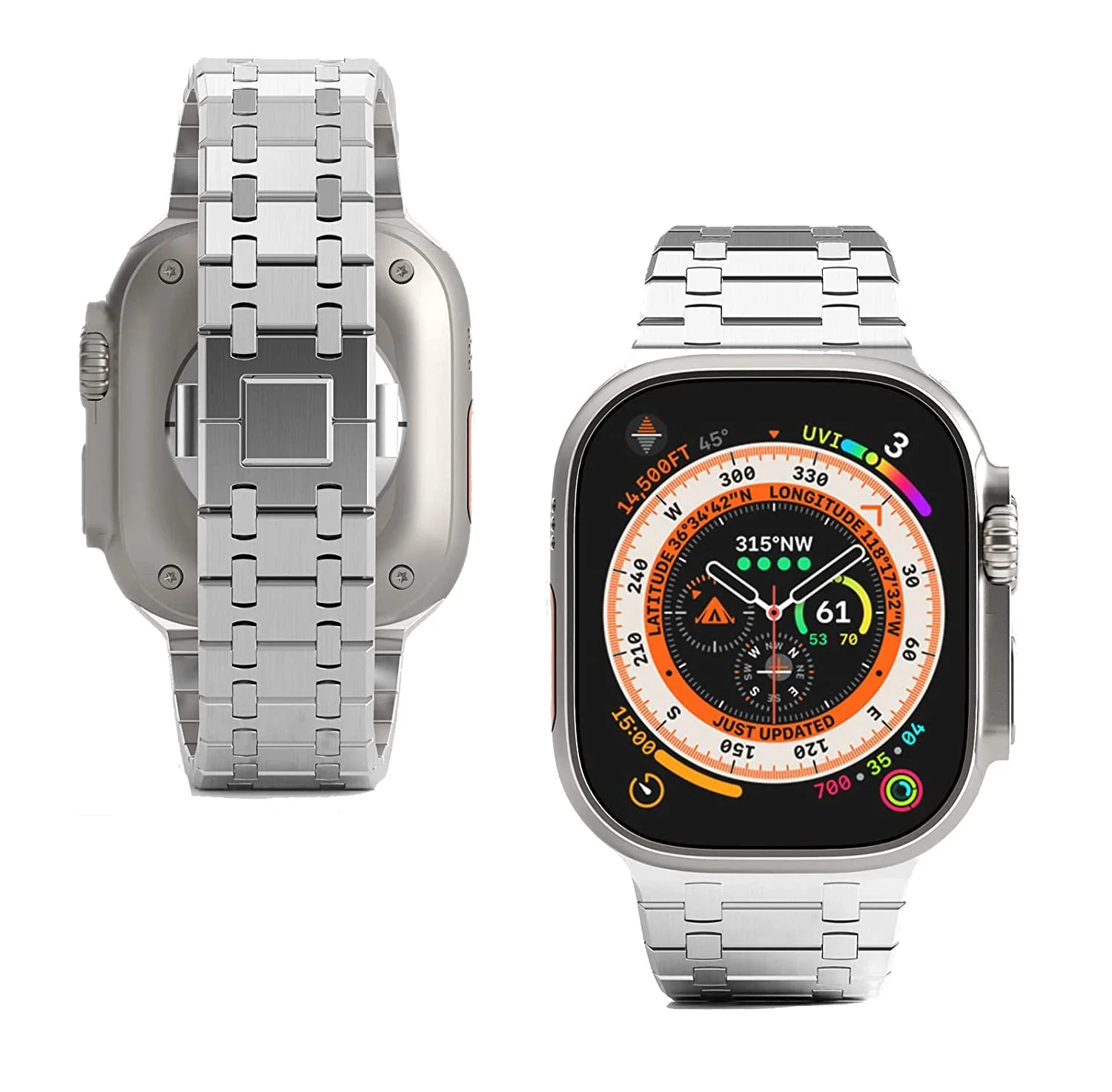 Link Bracelet for Apple Watch Ultra 2 Band 49mm 9 8 7 45mm 41mm Stainless Steel Strap iWatch SE 6 5 4 3 2 1 44mm 40mm 42mm 38mm