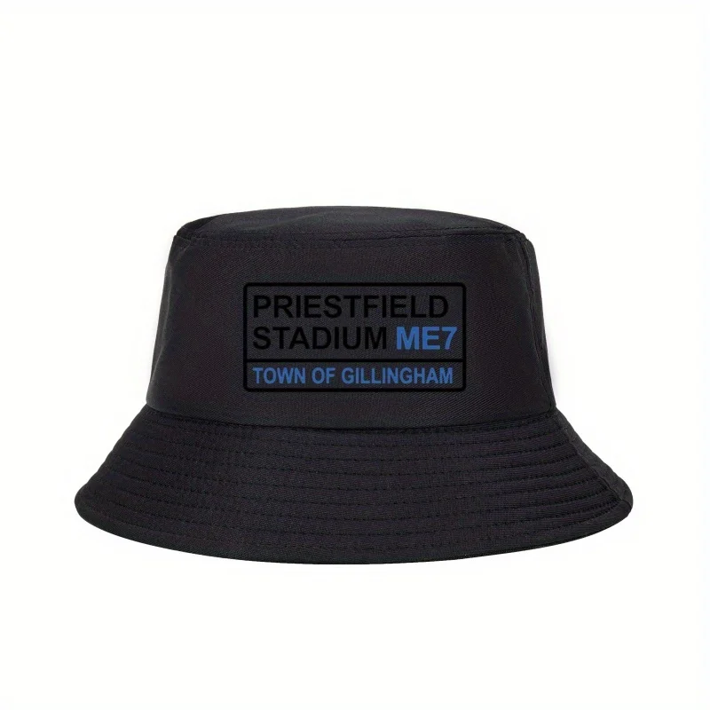 Men' & Women' Gillingham Priestfield Stadium Iconic Folding Hat - Lightweight Breathable Outdoor Stadium Sign Design, for - Beac