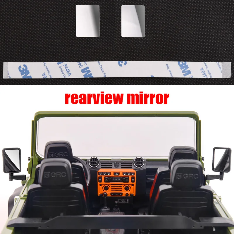 

High Gloss Stainless Steel Rear View Lens for 1/10 RC Crawler Car Traxxas TRX4 Defender Bronco AXIAL SCX10 RC4WD D90 RD110 Parts