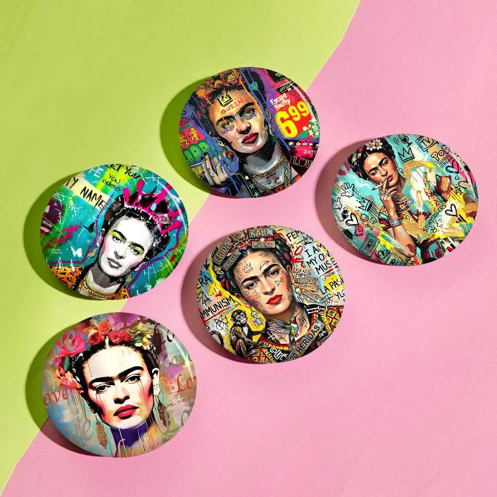 F-Frida K-Kahloes Art Creative Tinplate Soft Button Pins Animal Icon Brooch Lapel Backpack Badge Accessories Pin