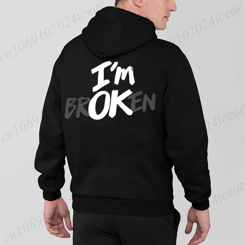 أنا موافق كسر طباعة الرجال النساء هوديس بلوزات ملابس كاجوال موضة مقنعين ملابس رياضية أنا موافق كسر شخصية بلوزات #1