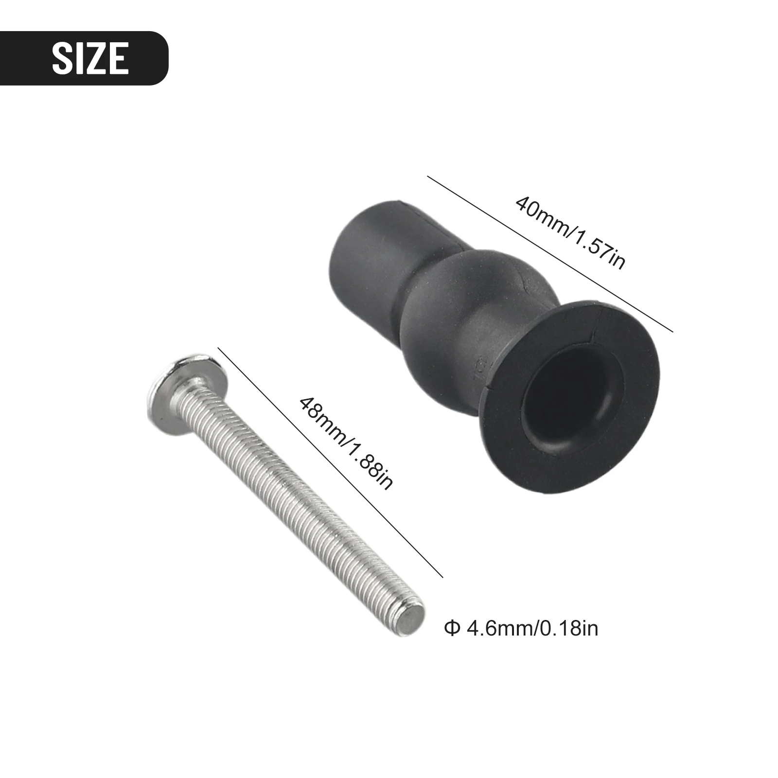 Durable High Quality Practical Expanding Screw Toilet Seat Repair Replacement Rubber Stainless Steel 2pcs Black