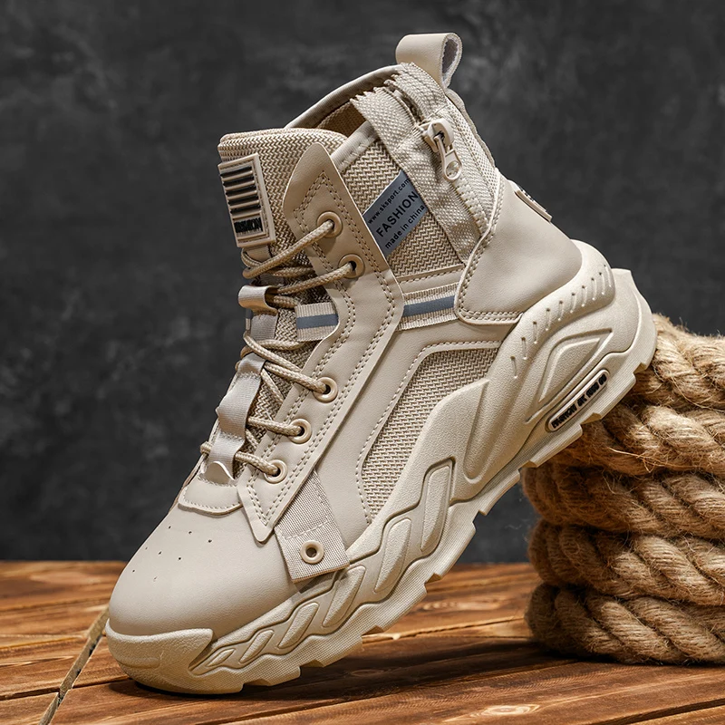 Botas Altas de Otoño para Hombre 2026, Botas de Entrenamiento Cómodas, Botas de Combate para Desierto, Impermeables y Antideslizantes para Exteriores, Botas para Hombre