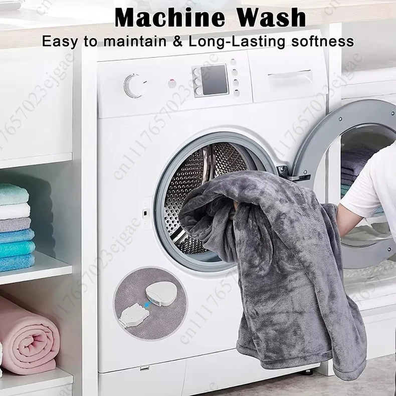 Electric Blankets Flannel & Sherpa Heated Blanket, 6 Heat Settings, 10-hour Time Auto-Off Function, Machine Washable