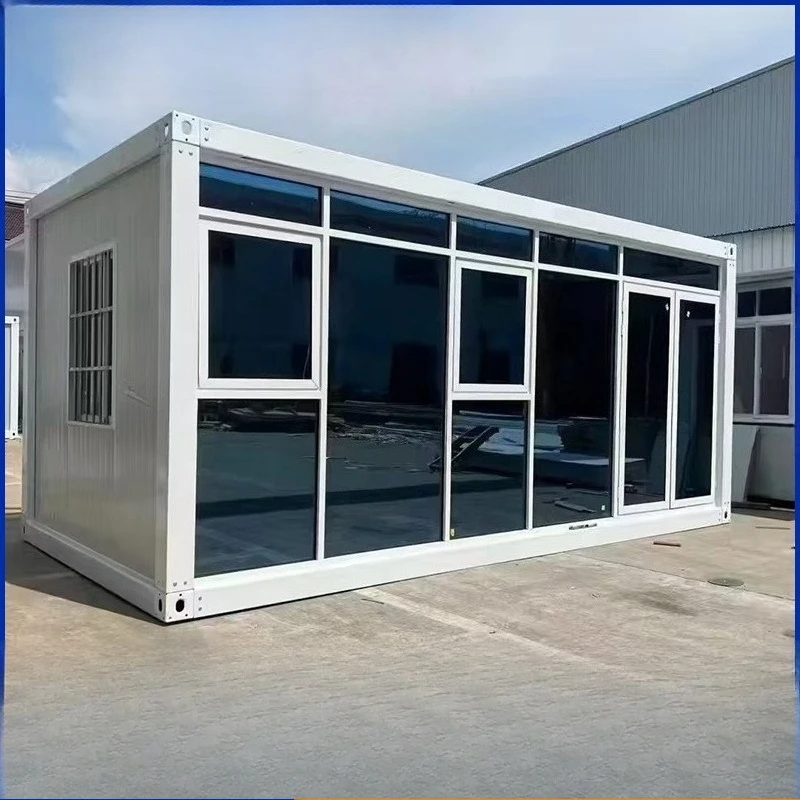 Container mobile house with glass curtain wall temporary house office house