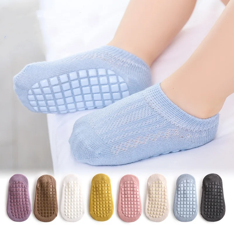 Summer Baby Sock for Boy Girl Candy Solid Color Ankle Short Sock for Toddler Thin Soft Breathable Indoor Non-slip Floor Sock