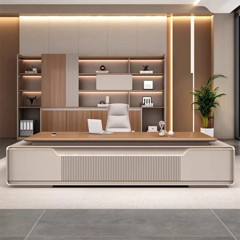 Nordic European Office Desk Computer Luxury Minimalist Modern Office Desk Aesthetic Design Meuble Bureau Commercial Furniture