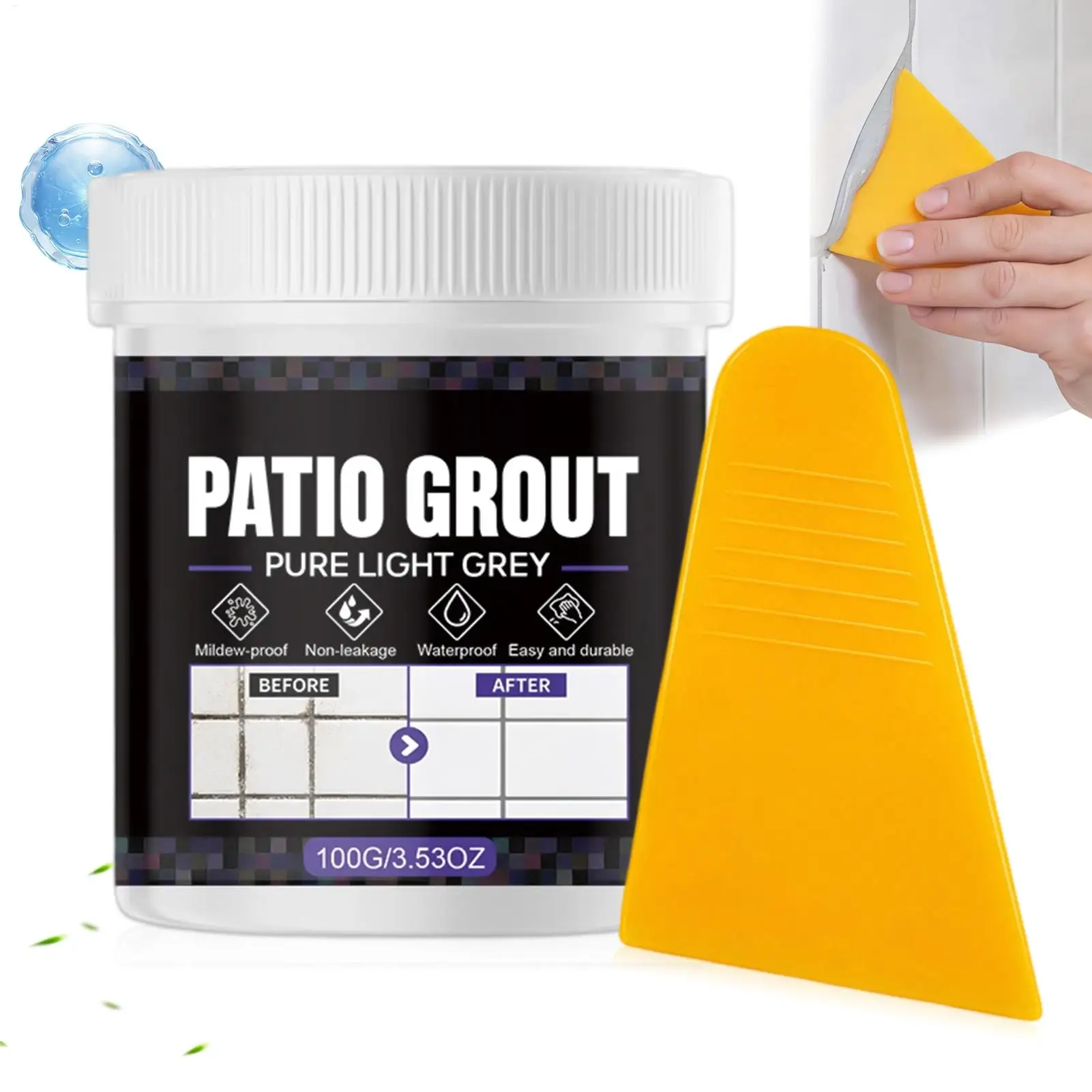Tile Grout Waterproof Professional Light Gray Long Lasting Filler Pool Tile Grout for Bathroom Shower Floors Pool Wall Bathtub