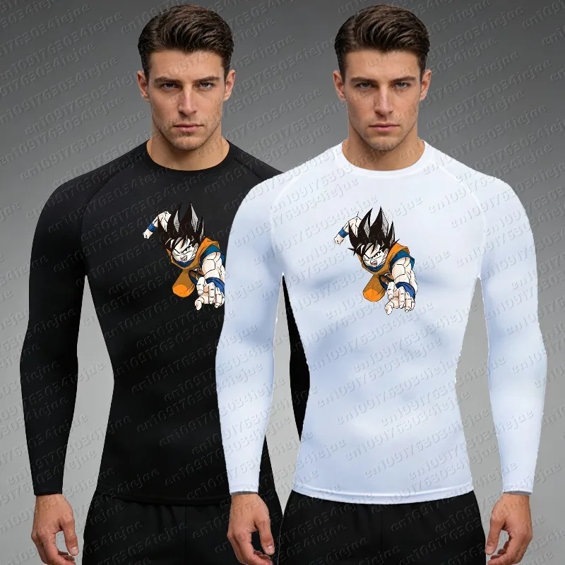 2026 Langarm Z Goku Anime Herren Lauf-T-Shirt Schnelltrocknend Yoga-Training Kompressions-T-Shirts Bequem und Atmungsaktiv