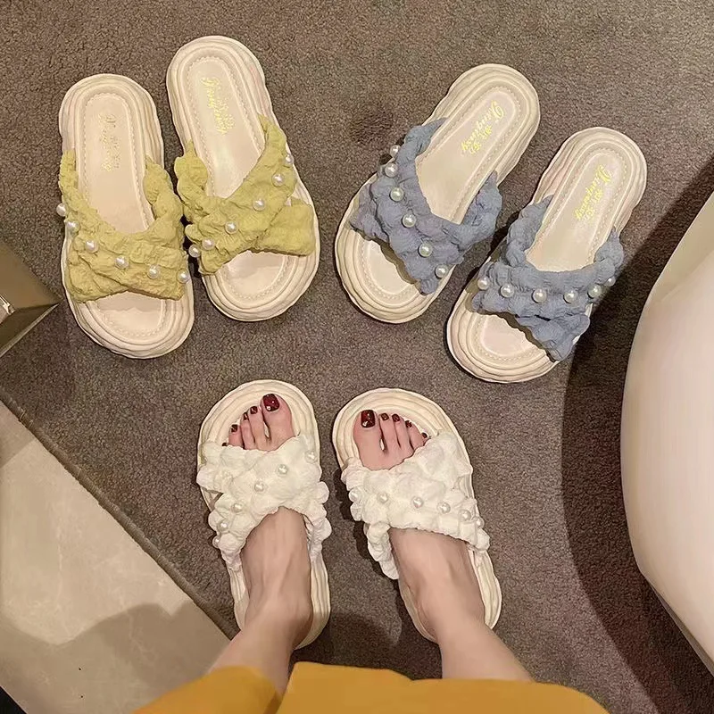 Women's 2026 Summer Platform Sandals - Thick Sole Beach Slides, Fashion Dissolve-Heel Slippers for Vacation & Outdoor Wear image 3