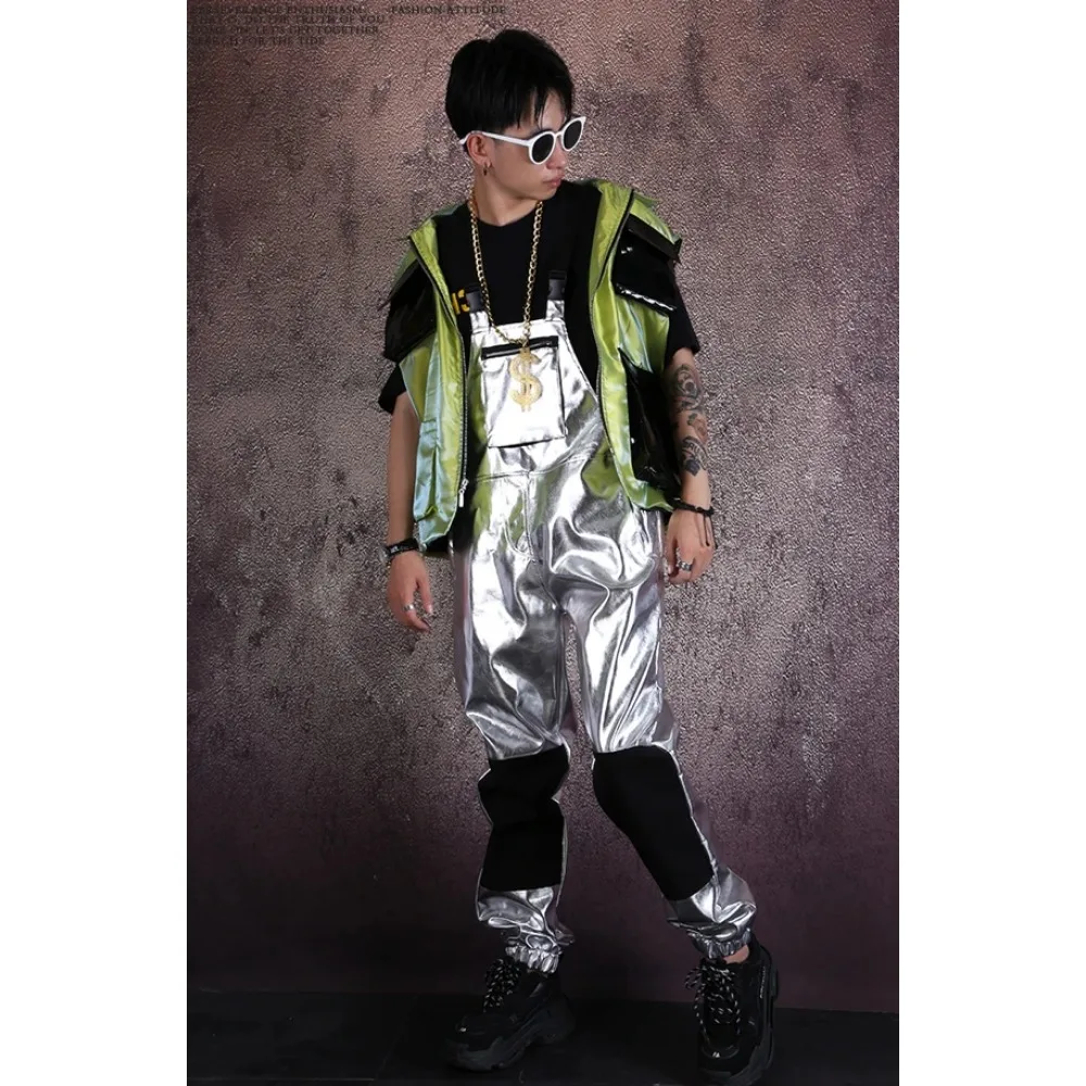 الكبار الذكور الهيب هوب الرقص ملهى ليلي زي موضة الرقص DJ زي حللا وزرة الجاز الفضة عموما الرجال الهيب هوب بانت