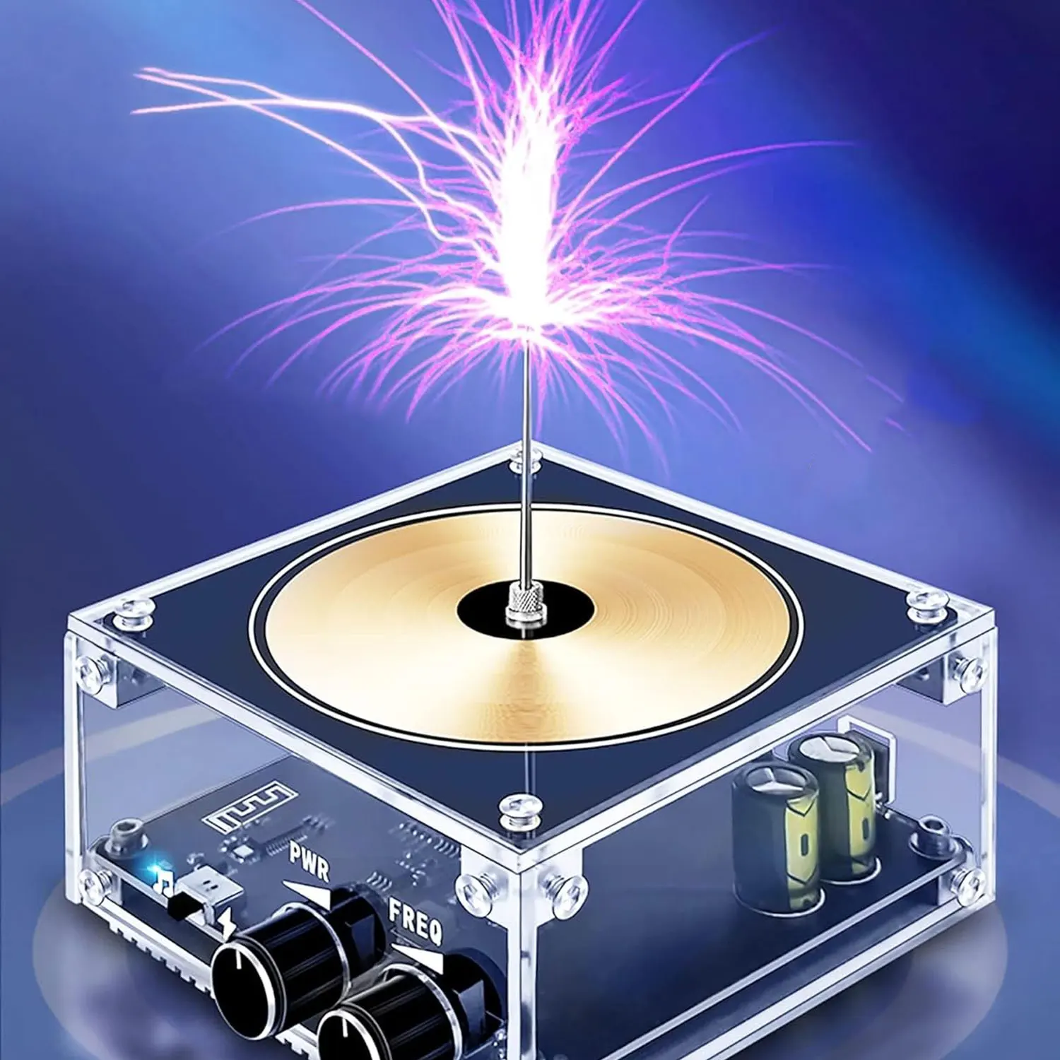 NEW Music Tesla Coil Bluetooth/AUX Dual Mode Music Box Artificial Lightning Touchable Audio Input Bluetooth Science Experiments
