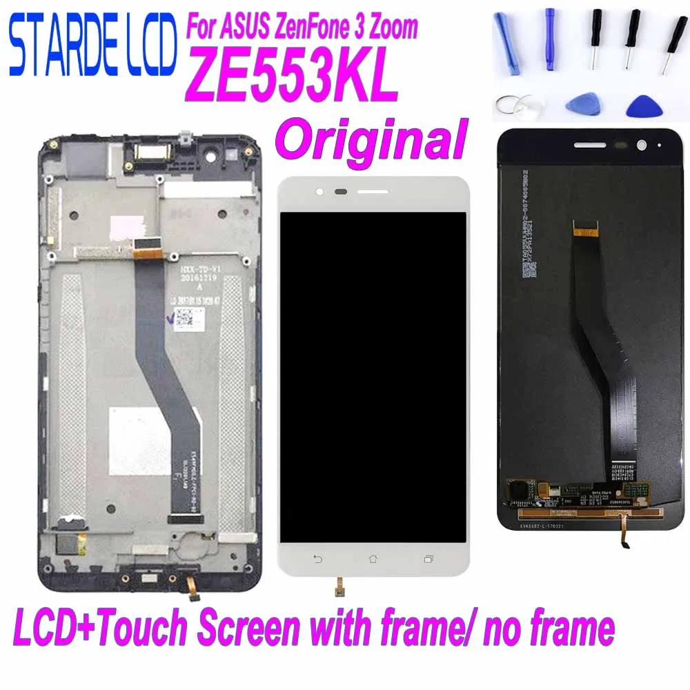 Original LCD for Asus ZenFone 3 Zoom ZE553KL ZE553 Z01HDA LCD Display Touch Screen Digitizer Assembly with Frame and Free Tools