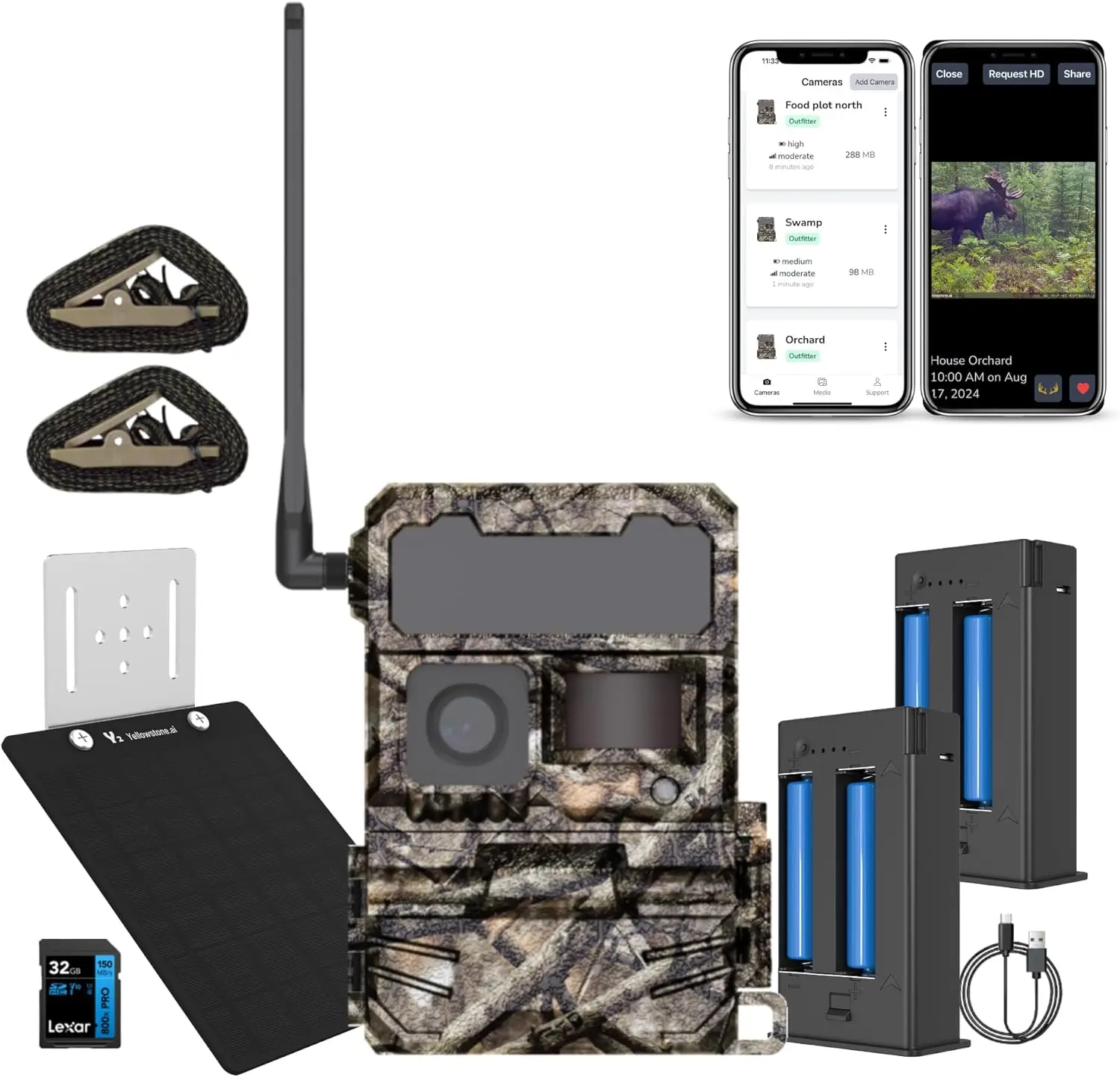 Solar Trail Camera Bundle from  . -  Cellular - Includes Solar Panel & Rechargeable Battery Packs