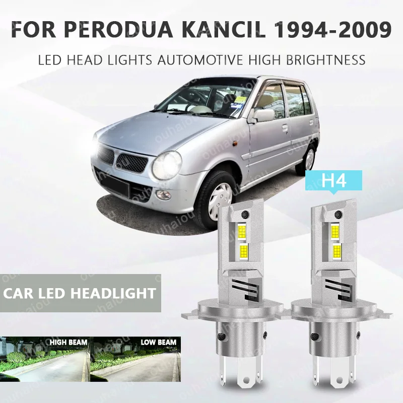 

2Pcs H4 LED Headlight LED Lights Head Lamp for Car LED Headlight Bulb with heat sink For Perodua Kancil 1994-2009