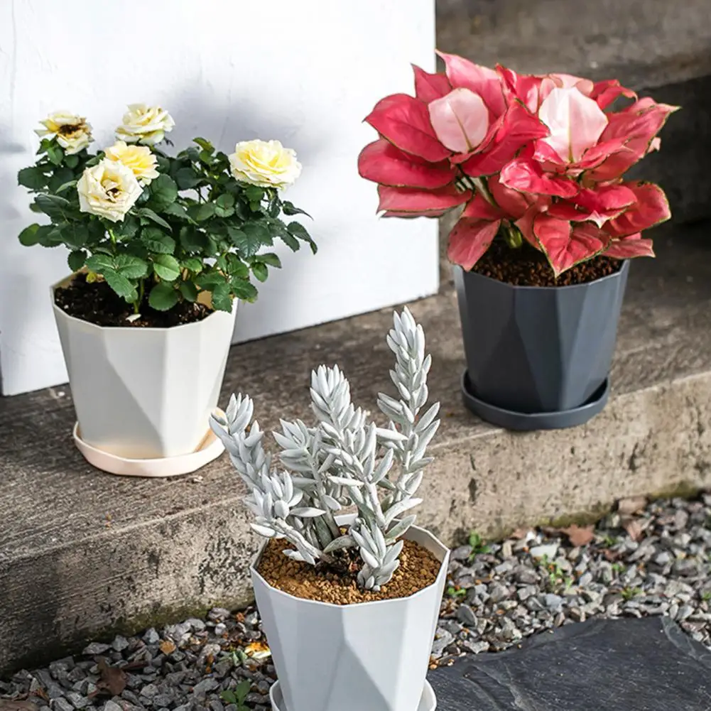 Nordic Flowerpot Vent Plants And Fleshy Thickening Simple Resin Green Large-Diameter Geometric Irregular Large Flowerpot