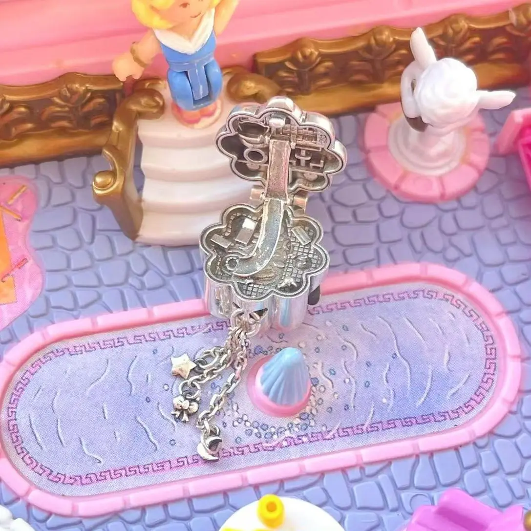 925 Sterling Silver Water Fun Park Polly Pocket Charm Bead For Pandora Bracelet Banlge European Jewelry Fans Collection