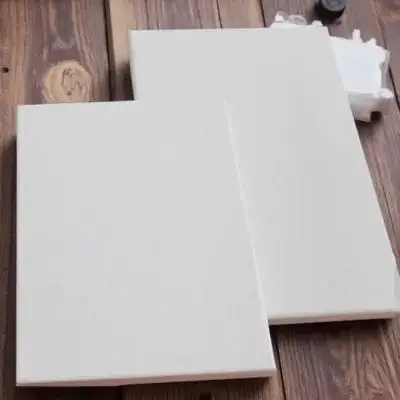 لوحة زيتية قماشية مقاس 18 × 24 سم مربعة من القطن والخشب قماش ممتد لطلاء الأكريليك DIY Art Craft باللون الأبيض #6