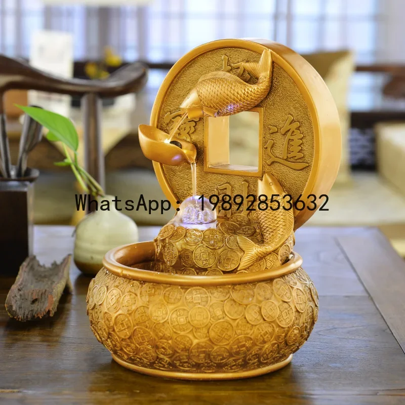 Z2-28  Fake Mountain Water Fountain Flowing Water Ornament Living Room Feng Shui Wheel Office Wealth-Attracting Fish Tank Shop