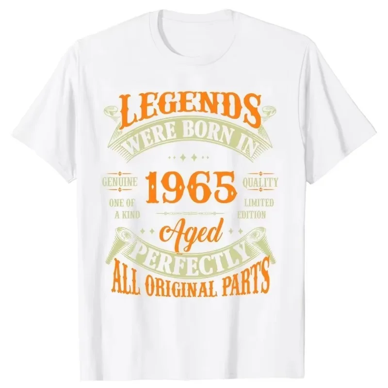 Summer Birthday Gift Idea T-shirt Women 2025 Funny 60th Tee Vintage Legends Born in 1965 60 Years Old Party T Shirts Y2k Tops