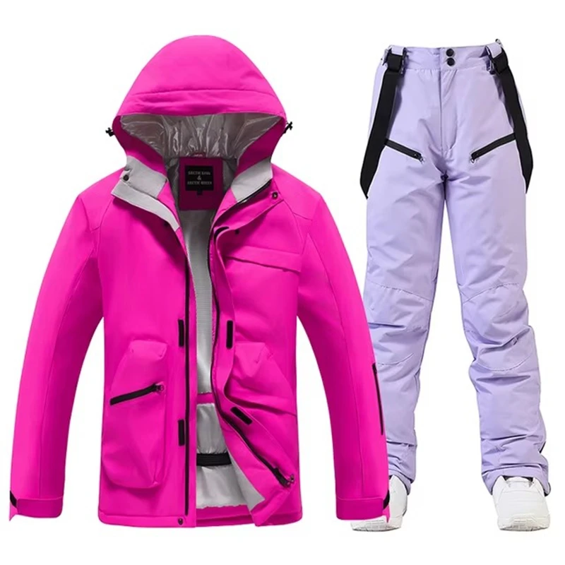 2025, Men and Women Ski Suit Sets, Waterproof, Snow Costume, Ski Jacket and Pant Set, Outdoor Clothing, Snowboarding, Overall