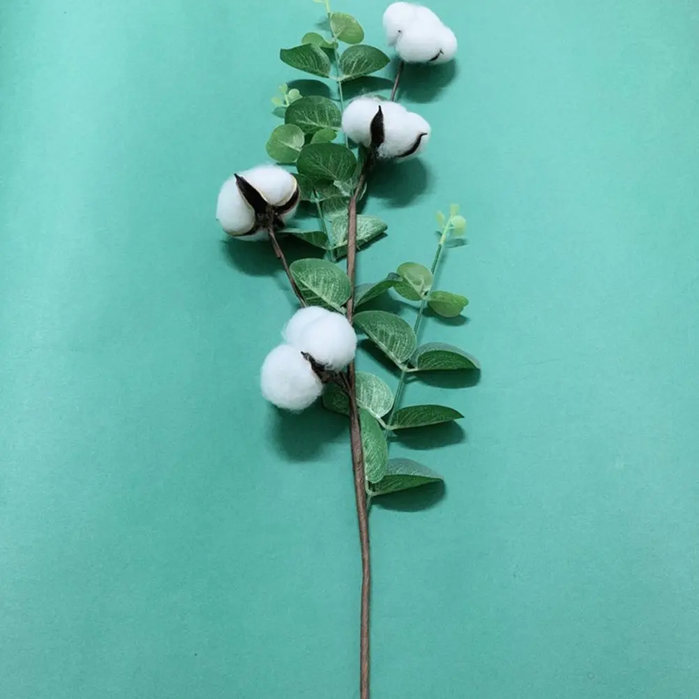 

4 шт. Искусственные хлопковые растения, имитация цветов для домашнего декора, вазы, свадебных букетов, материалы для DIY-композиций, искусственный хлопок