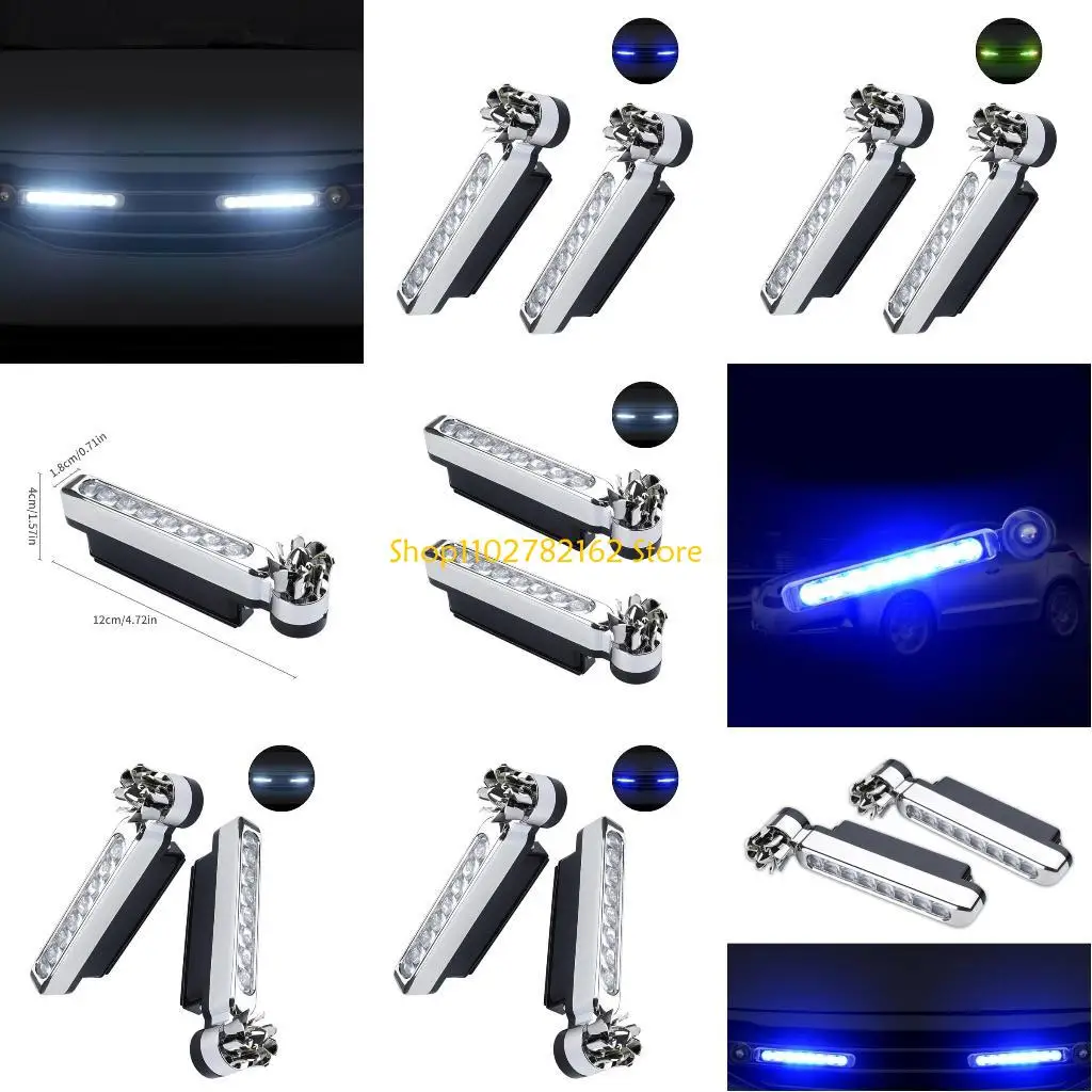 

547B this LED Wind Powered Daytime Running Light Increase Nighttime Driving Safety