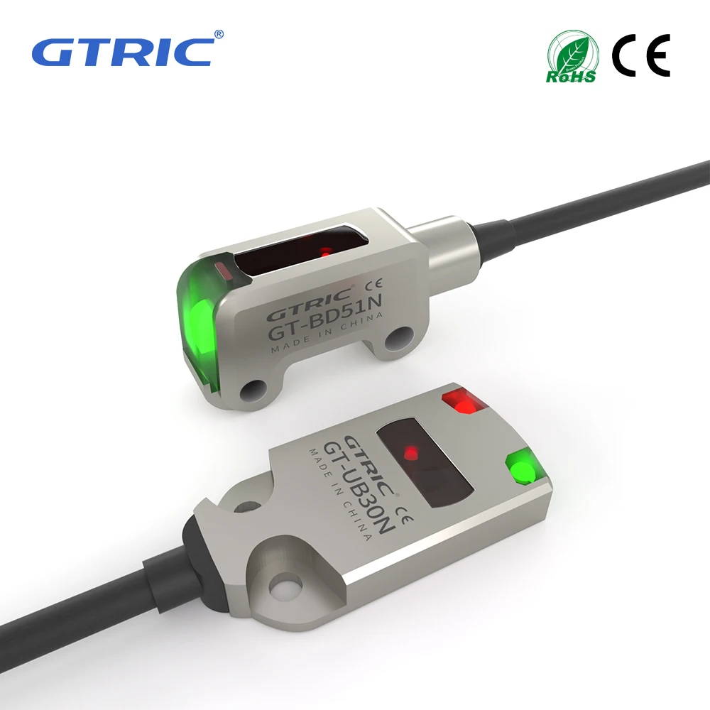 GTRIC Photoelectric Sensor Switch Mini Ultra-thin Diffuse Reflective IP67 Stainless Steel Corrosion Resistant 12-24V DC NPN PNP