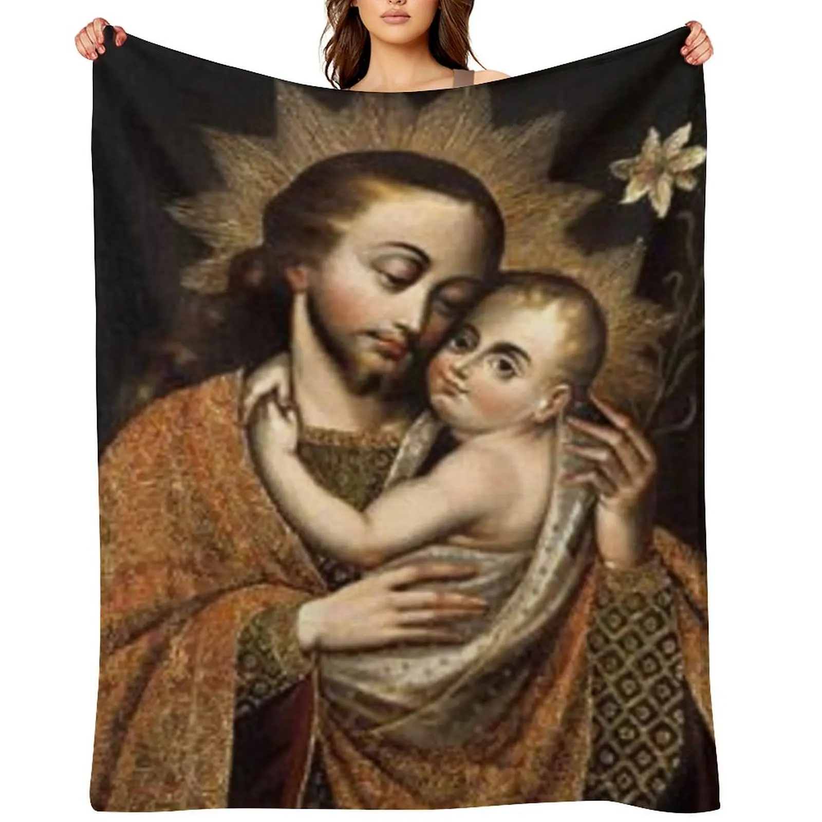 

Year of St. Joseph: Saint Joseph and Jesus Throw Blanket heavy to sleep For Sofa Thin Plaid for winter Blankets