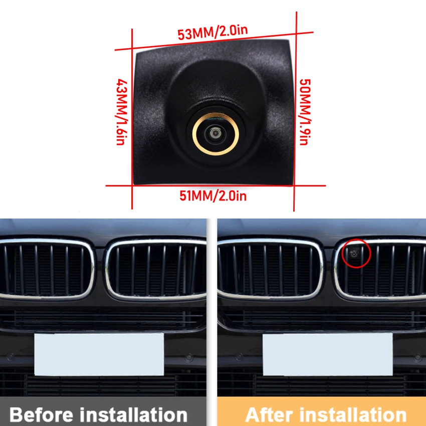 Golden Camera 170 Degree Fisheye AHD Car Front View Logo Camera Waterproof For BMW X5 X6 F16 F15 2014 2015 2016 2017 2018 view 2