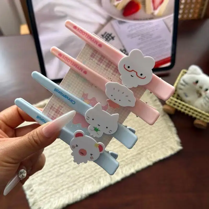 

4PC Cute Bland Rabbit Large Hairpin Korean Style Sweet Acrylic Cartoon Cute Face Wash Fluffy Bangs Korean Versatile Girl Gift