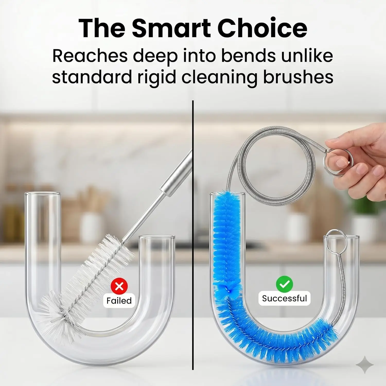 Flexible CPAP Tube Cleaning Brush, Multi-Purpose Pipe Cleaner for CPAP Hose, Sink Drains, Washing Machine, Aquarium & Filter Tub view 6