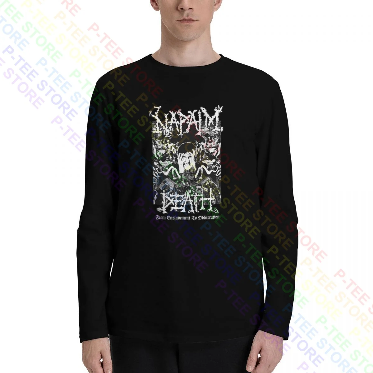 Футболка с длинным рукавом, с надписью «Death OF Enslavement To obliation»