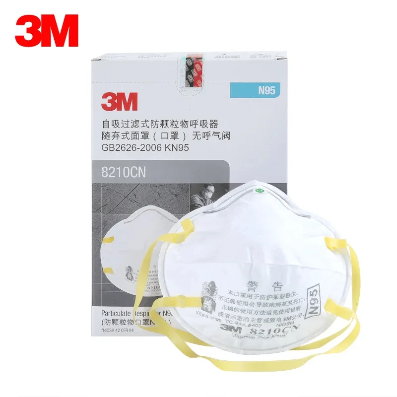 3M N95 Protective Masks KN95 8210NIOSH Certificate Anti PM2.5 Cup Industrial Health Care Anti Fog Mask 8210CN Face Mask Headband