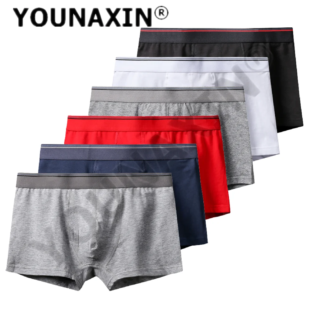 

6 Pcs Big Size Men Underwear Cotton Boxer Briefs Boxershorts Panties Soild Color Undies M L XL 2XL 3XL 4XL 5XL 6XL 7XL 8XL 9XL