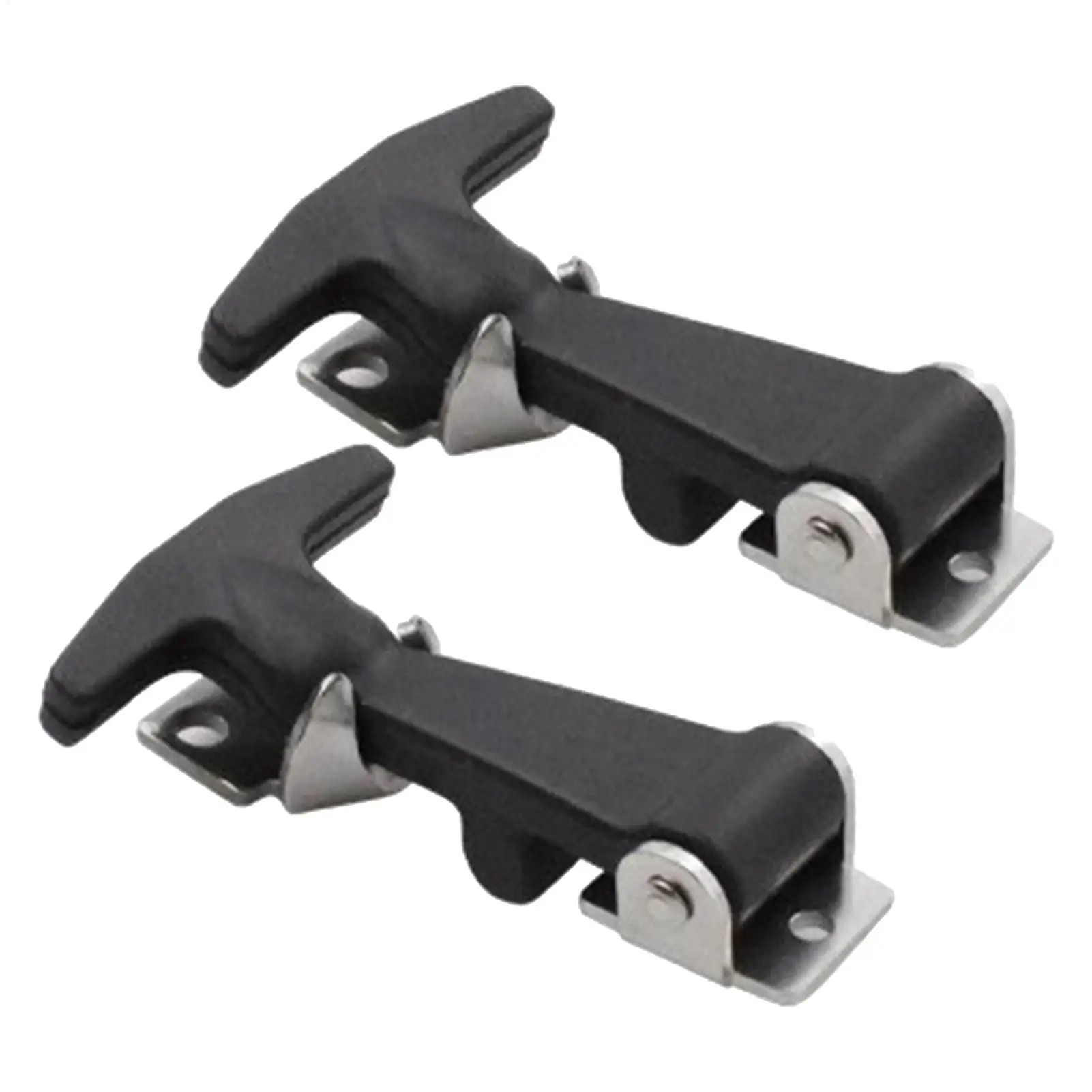 2pcs Rubber Hood Catch With Bracket T-shaped Drawer Latch Coolers T-Handle Hasp Toolbox Latch For Boats Trucks Vehicle Accessory