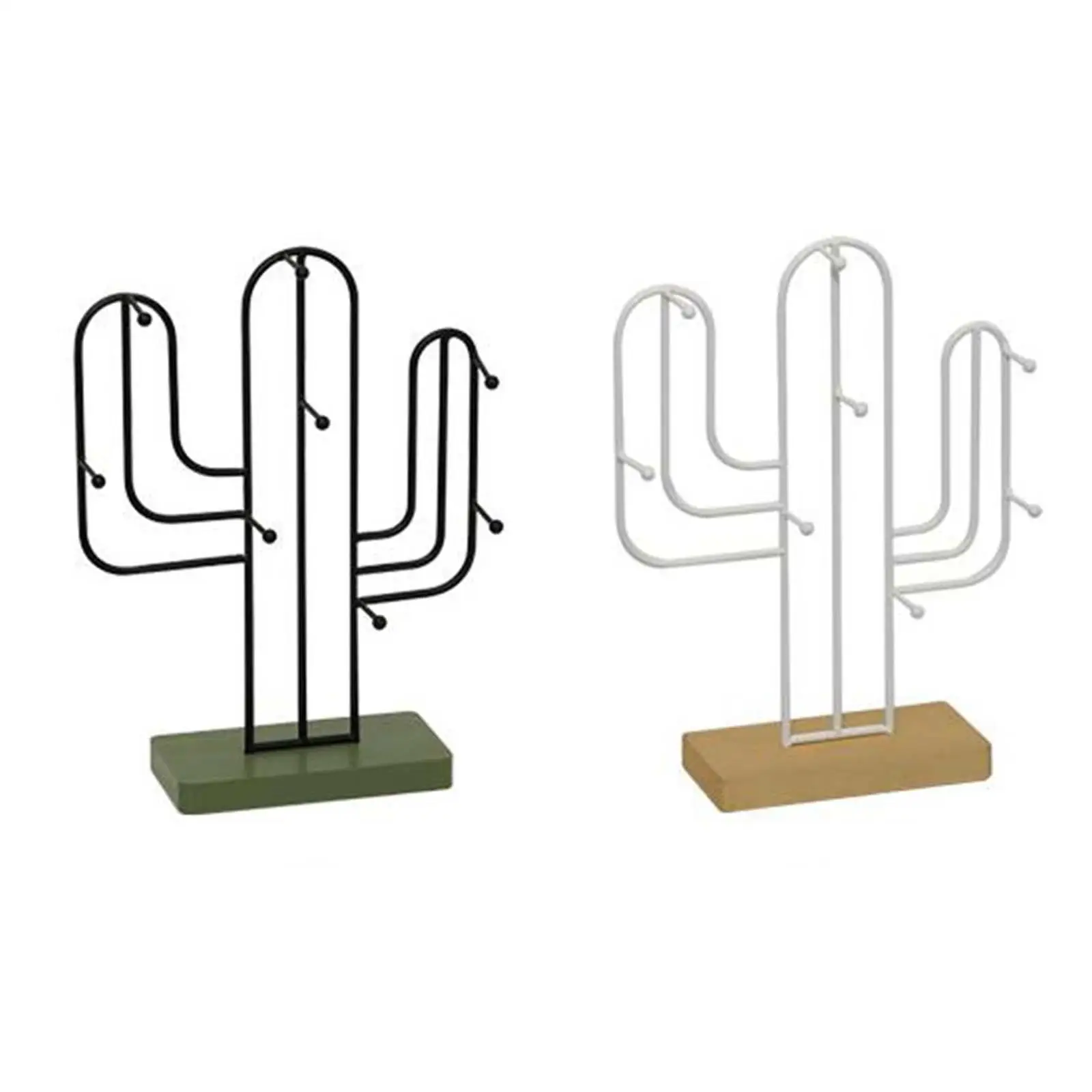 Deluxe Cactus Shaped Hanging Jewelry Organizer with Base Display for Hats