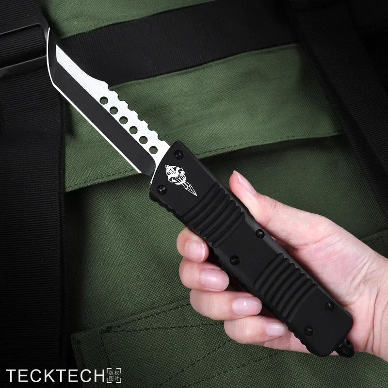 TECKTECH Hellhound Blade COMBAT TROODON KNIFE Marfione Signature MICRO Tactical TECH Pocketknife D2 Blade CNC Aluminum