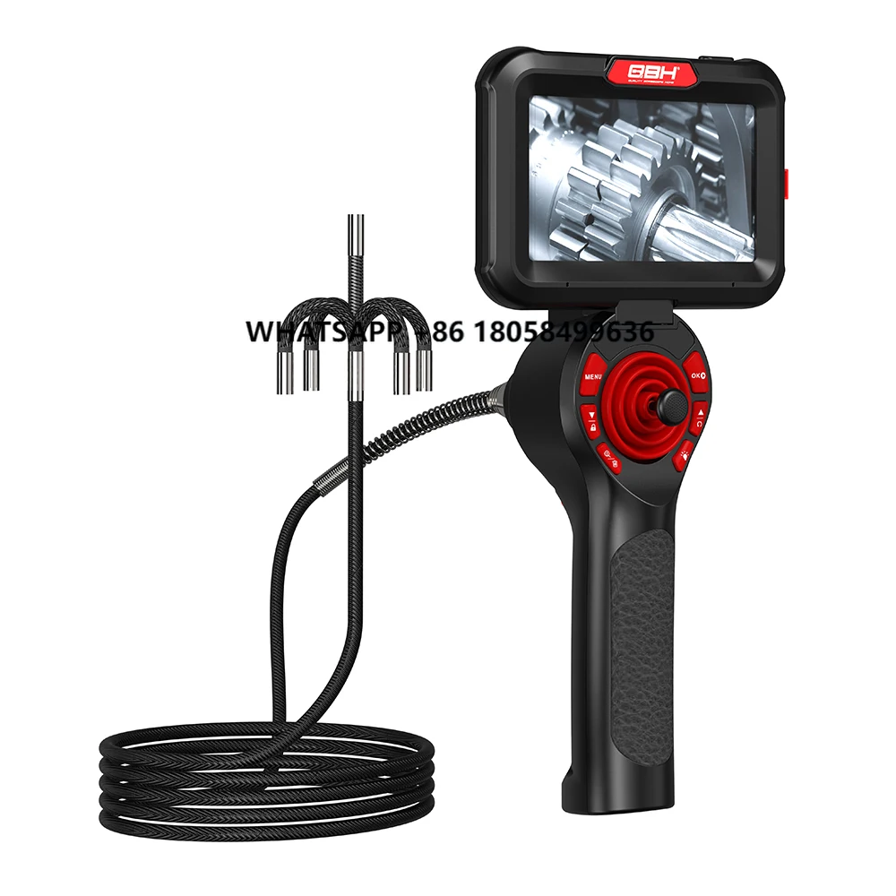 

360° Joystick Articulating Borescope 6mm 4 Ways Automotive Endoscope Inspection with 8 Adjustable LED Lights