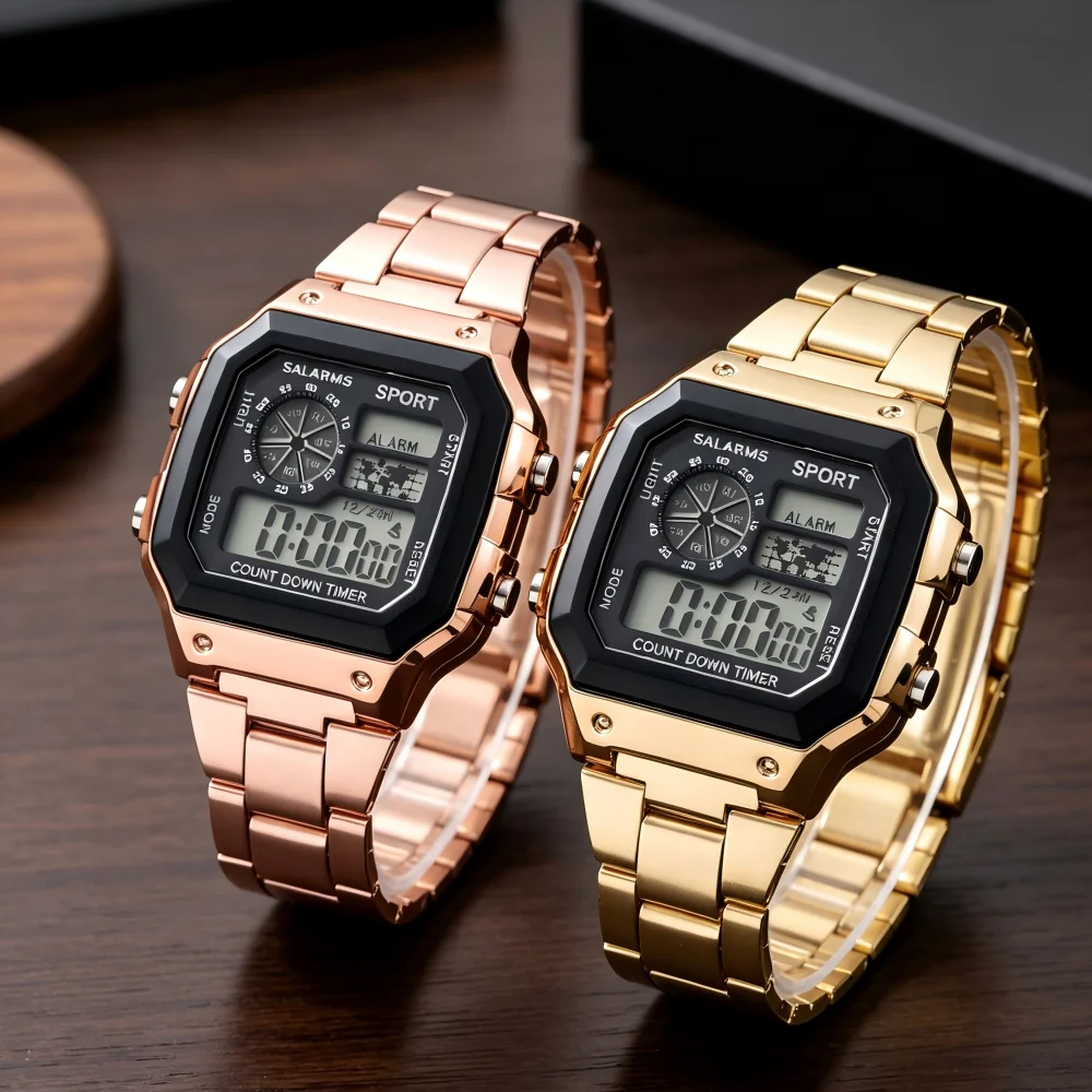 YIKAZE Sports Watches for men LED Digital Men's Wrist Watches Countdown Alarm Clock Sweatproof Male Sport Electronic Watches