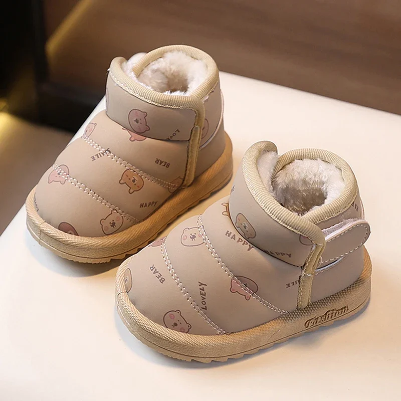 

Winter Plush Boots Children's Thick Warm Boy Girl Snow Boots Korean Style Cute Cartoon Kids Warm Boots Winter Sneakers