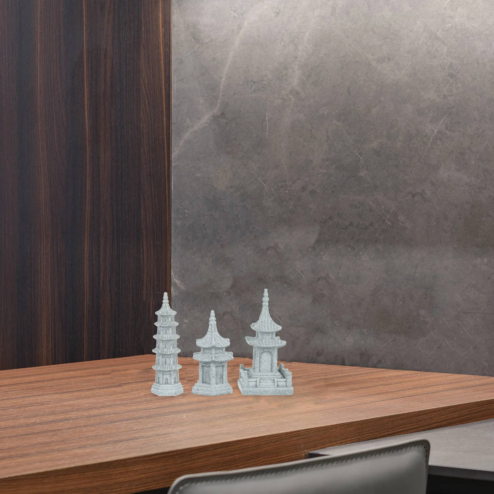 

3Pcs Pavilion Statue Landscape Ornament Durable Mini Garden Decor for Moss Succulent Bonsai Micro Landscape Home Desktop