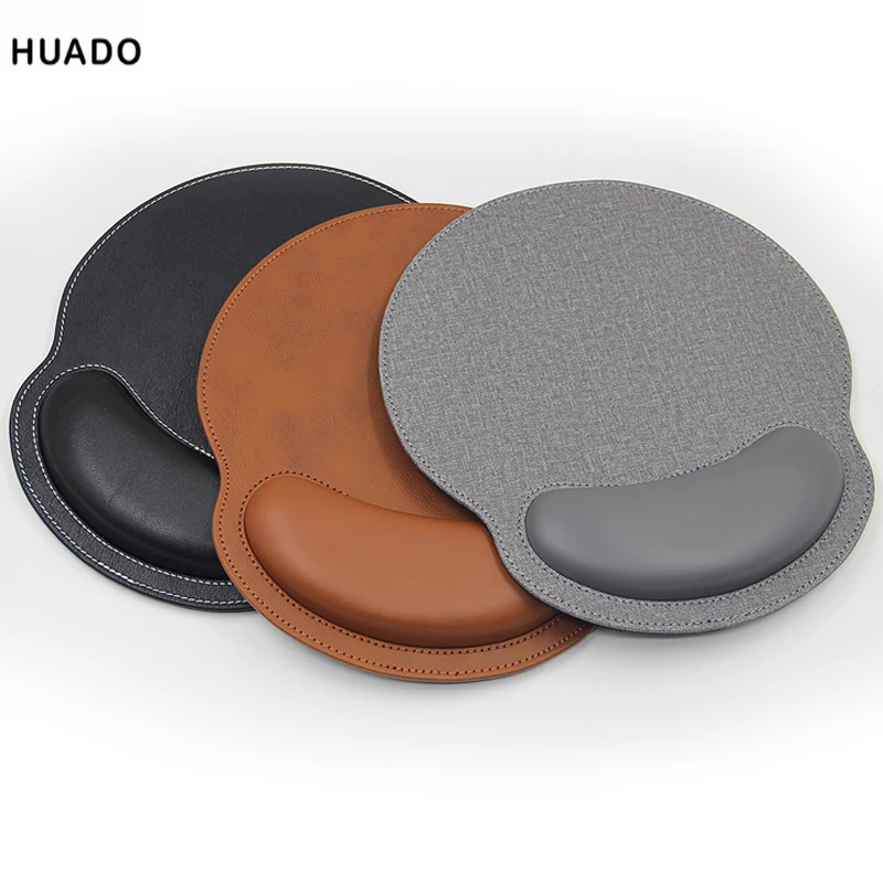 Leather Mouse Pad Ergonomic Memory Foam  Keyboard Mat  with Wrist Support Suitable for Office and home Waterproof Surface