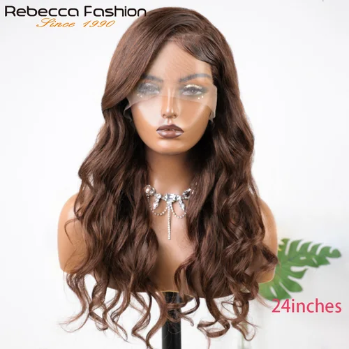 Imagen 2 del producto Peluca Frontal de encaje ondulado Natural Borwn, peluca con parte de encaje HD prearrancada Remy, pelucas de cabello humano de encaje Natural 13X5, en ventas de liquidación